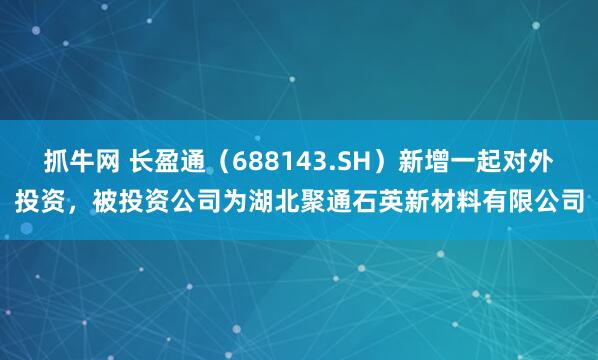 抓牛网 长盈通（688143.SH）新增一起对外投资，被投资公司为湖北聚通石英新材料有限公司
